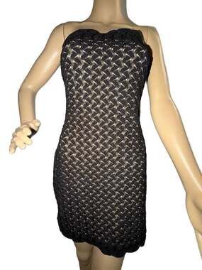 MESHKI Amadea Knit Mini Dress in Black